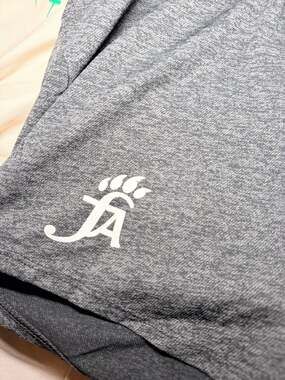 Nike Women's Dri-FIT Training Shorts Heather Grey with Custom Paw Print Logo